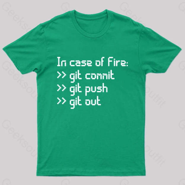 In Case Of Fire Nerd T-Shirt Green / S