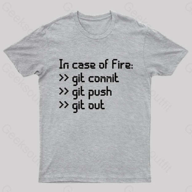 In Case Of Fire Nerd T-Shirt Grey / S