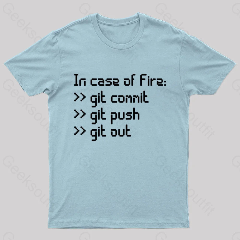 In Case Of Fire Nerd T-Shirt Light Blue / S