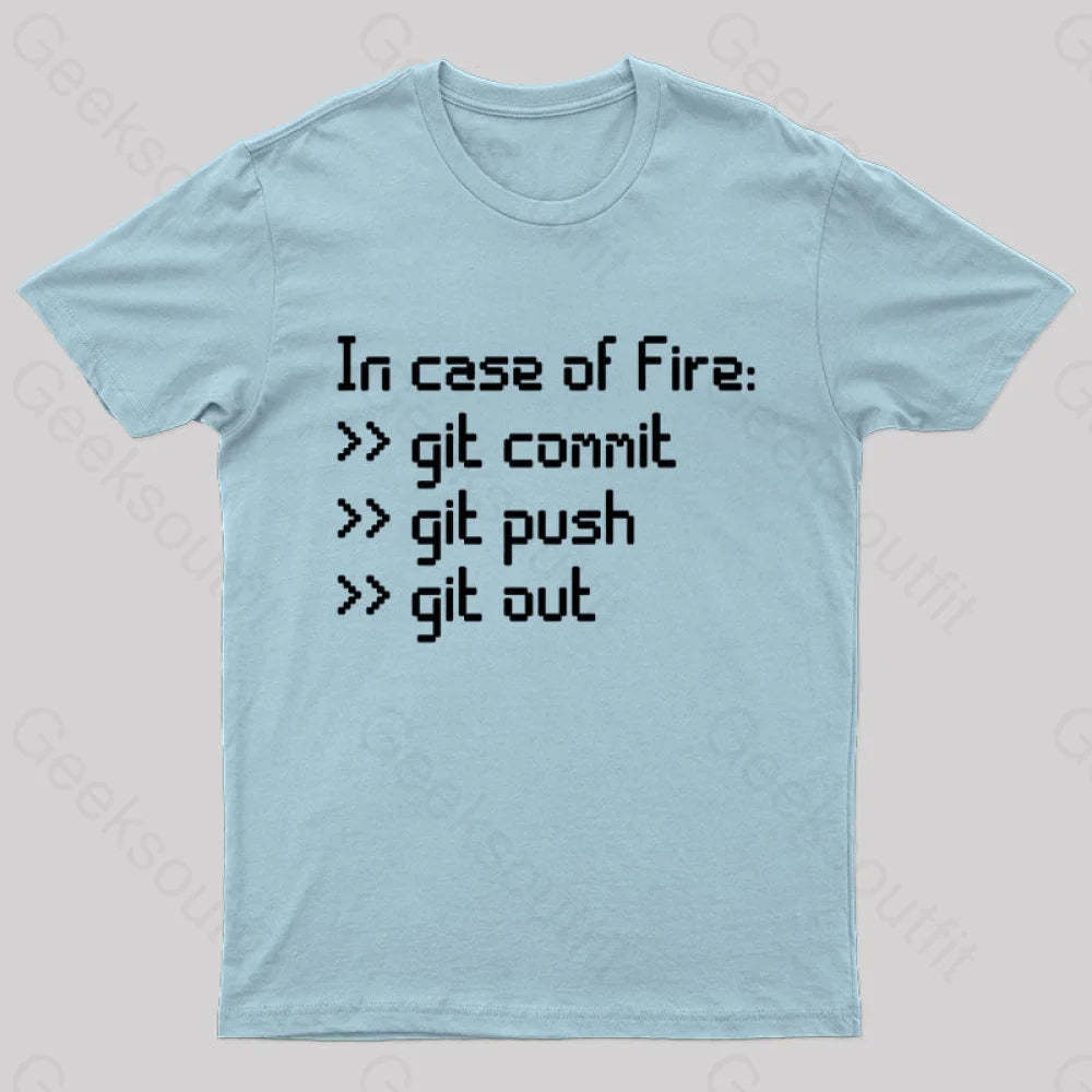 In Case Of Fire Nerd T-Shirt Light Blue / S