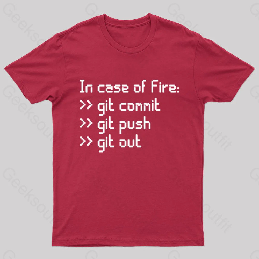 In Case Of Fire Nerd T-Shirt Red / S