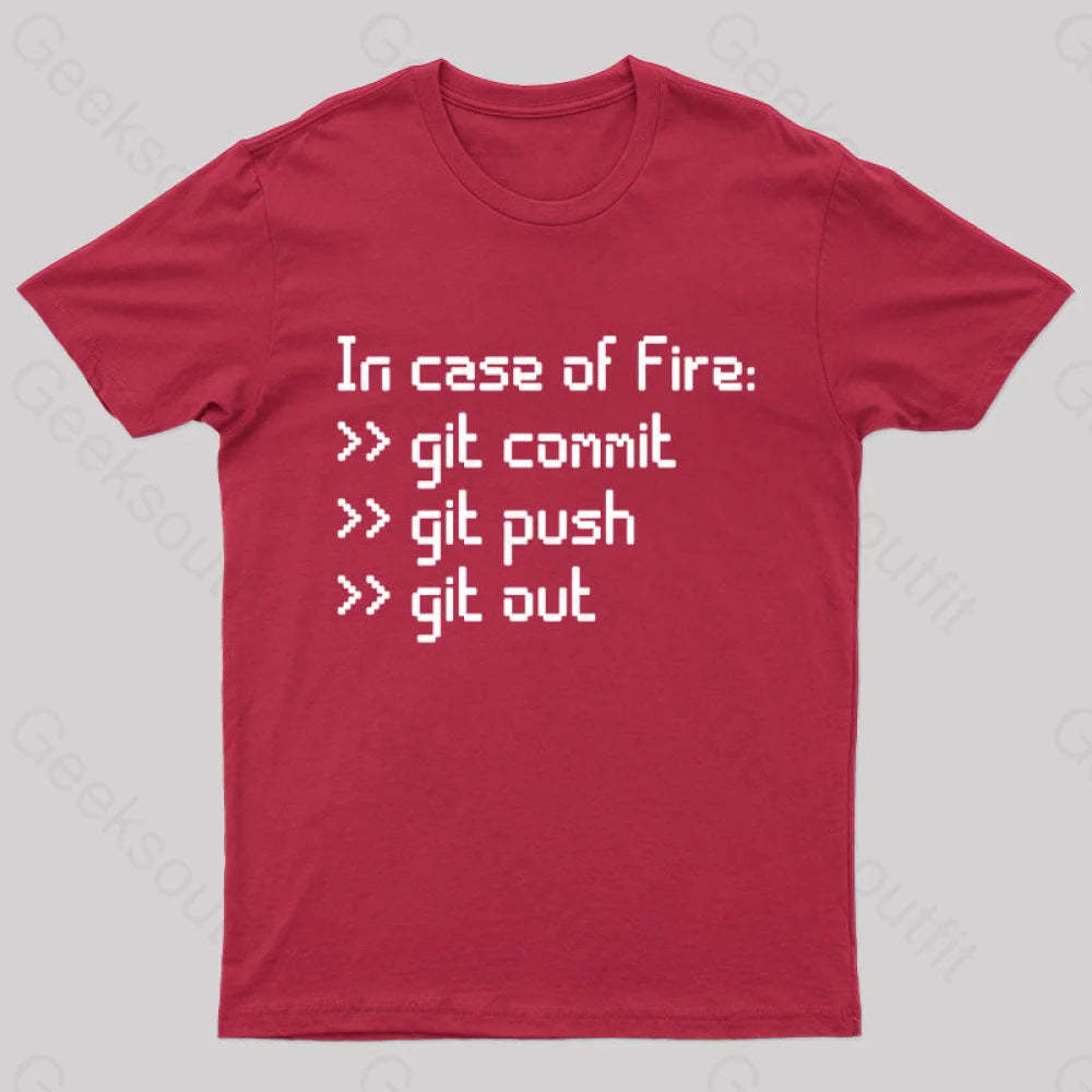 In Case Of Fire Nerd T-Shirt Red / S