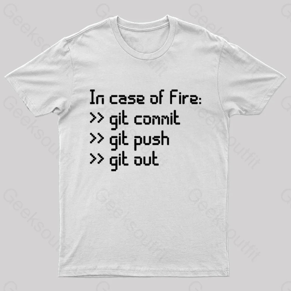 In Case Of Fire Nerd T-Shirt White / S