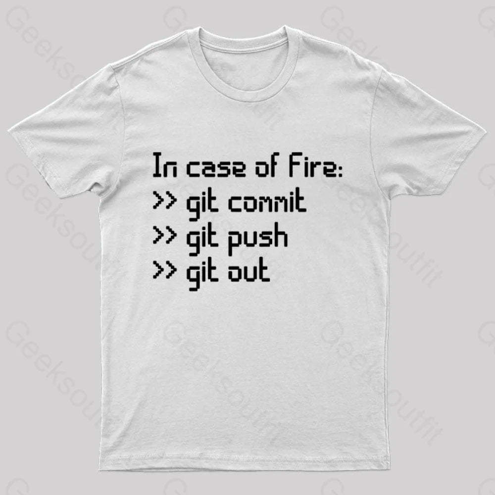In Case Of Fire Nerd T-Shirt White / S