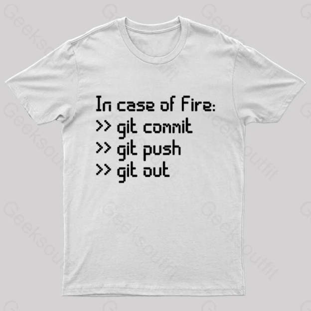 In Case Of Fire Nerd T-Shirt White / S