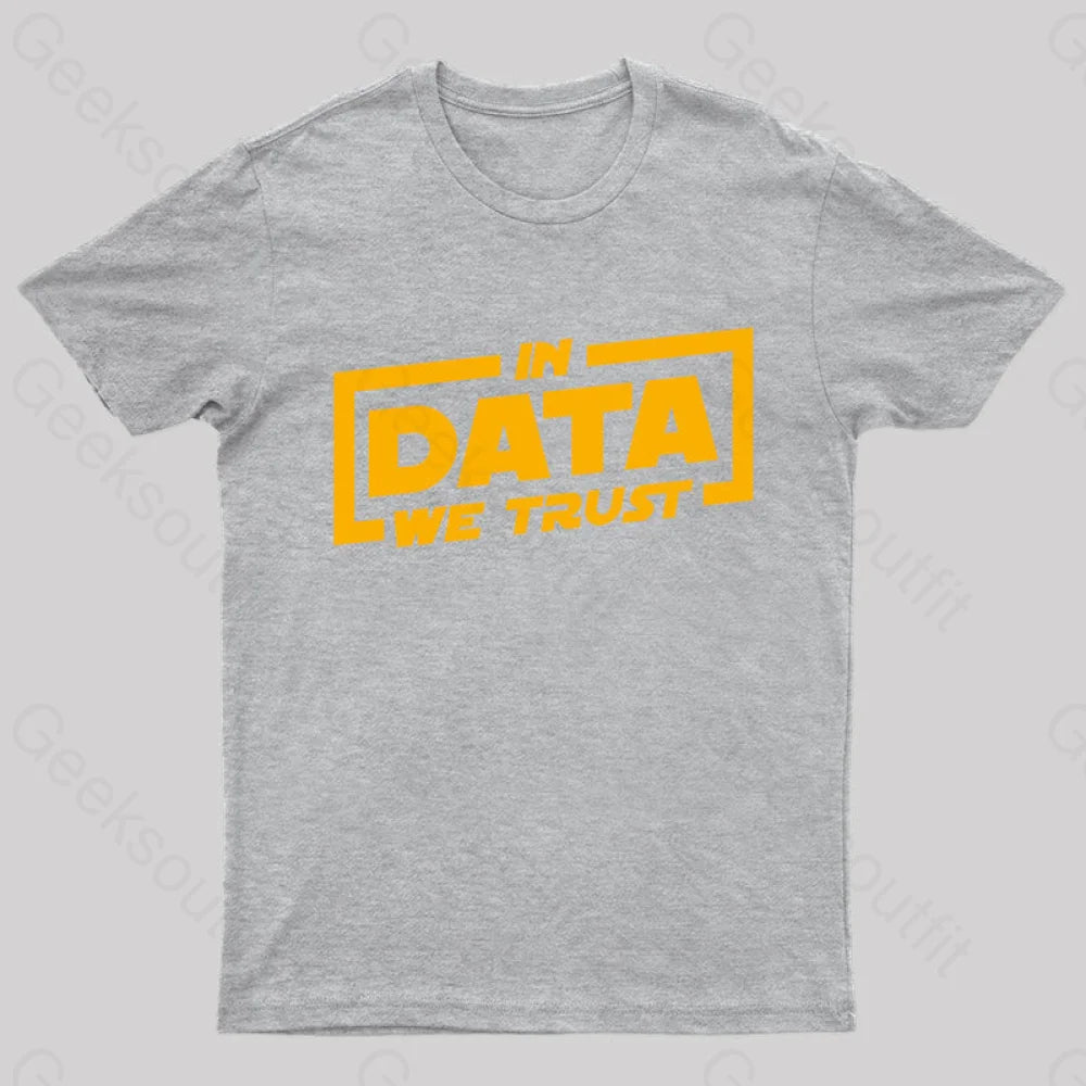 In Data We Trust Geek T-Shirt Grey / S
