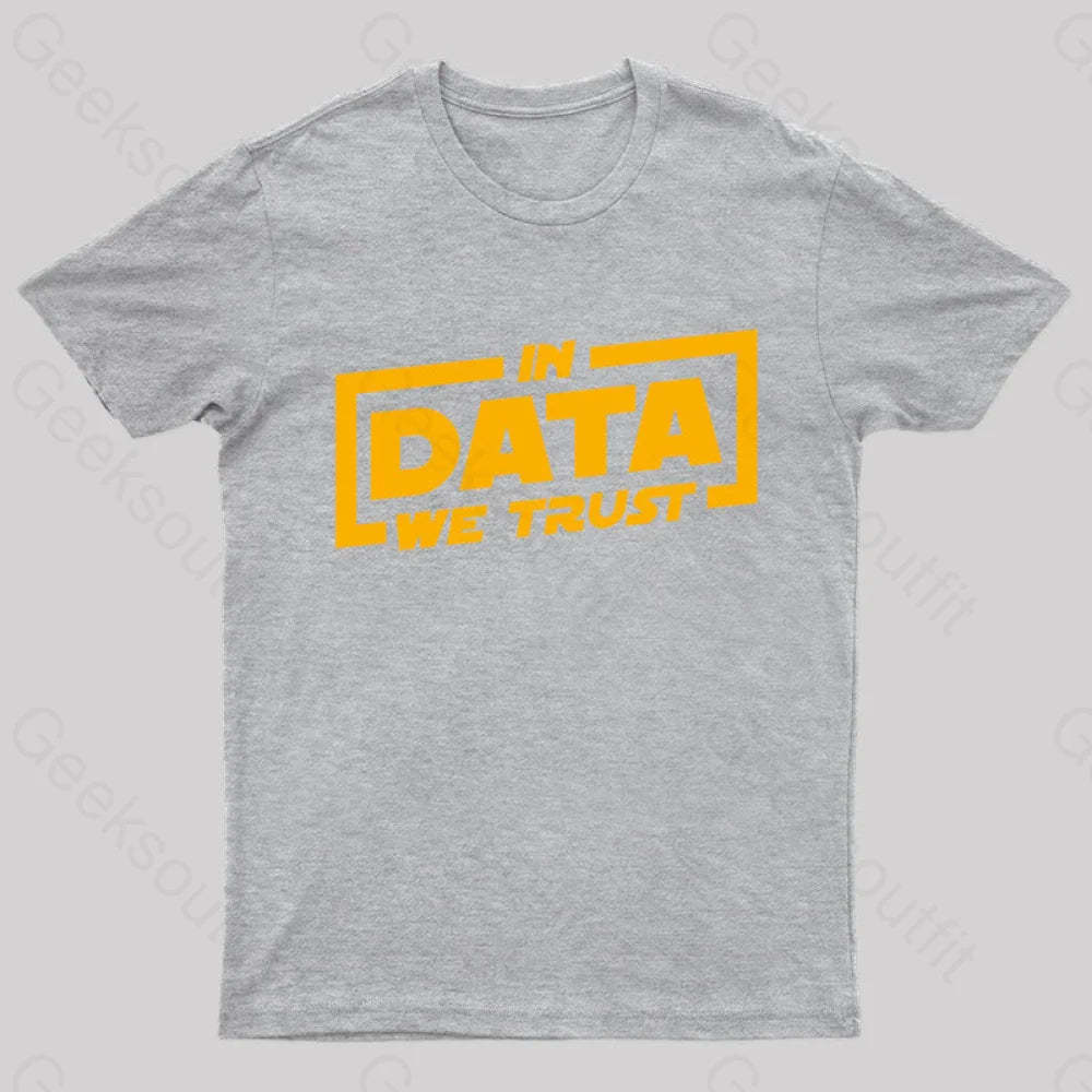 In Data We Trust Geek T-Shirt Grey / S