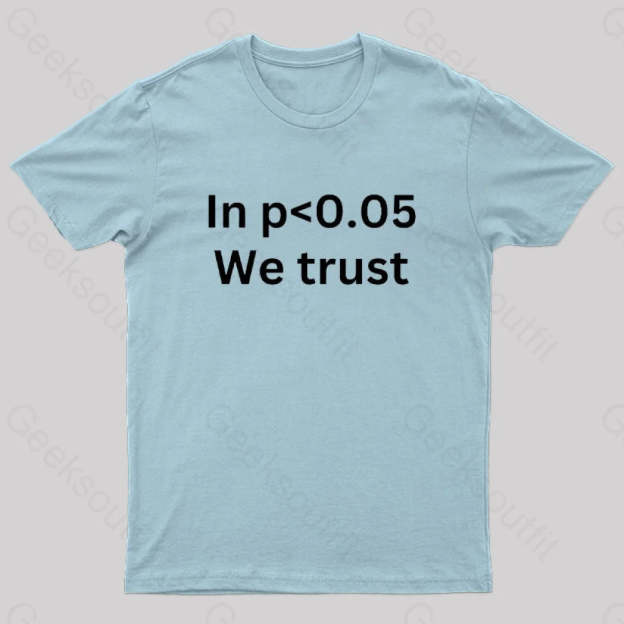 In P<0.05 We Trust Nerd T-Shirt Light Blue / S