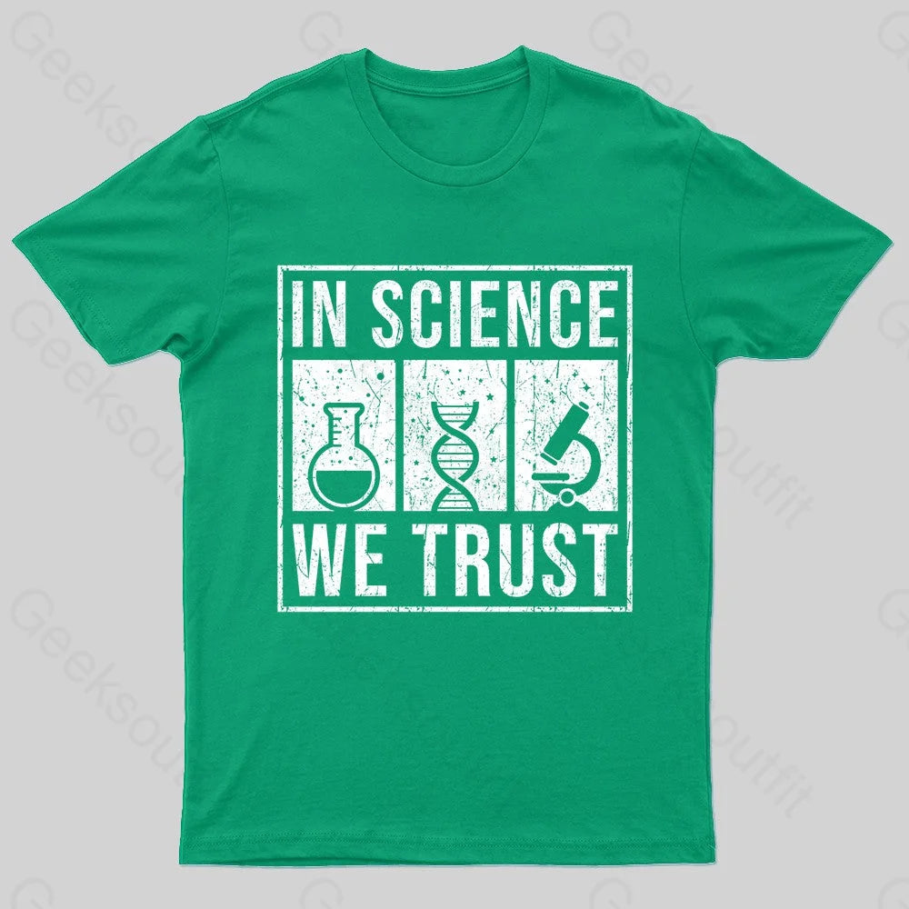 In Science We Trust Nerd T-Shirt Green / S
