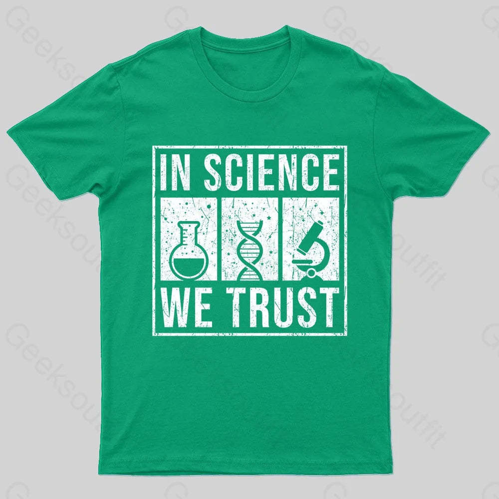 In Science We Trust Nerd T-Shirt Green / S