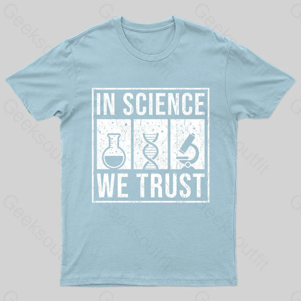 In Science We Trust Nerd T-Shirt Light Blue / S