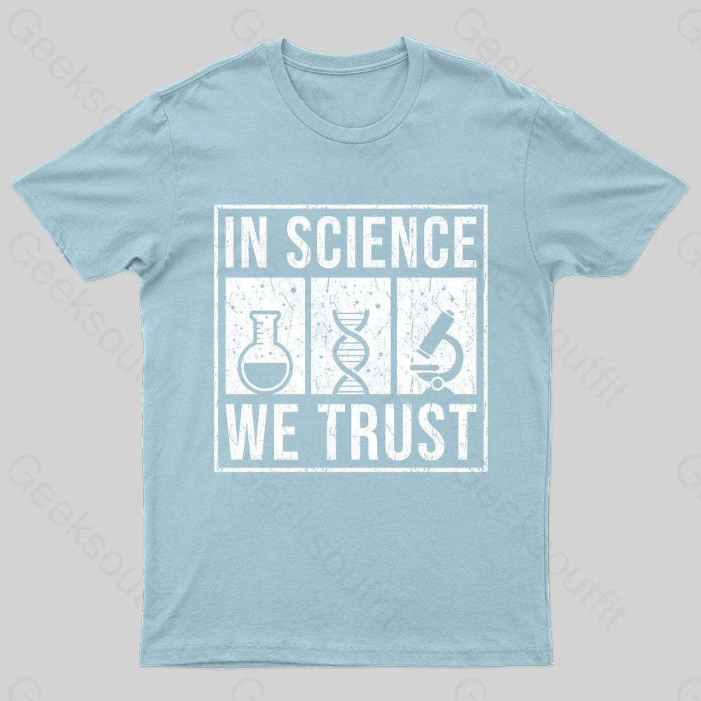 In Science We Trust Nerd T-Shirt Light Blue / S
