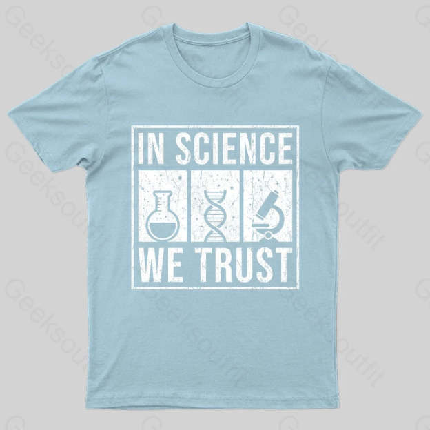 In Science We Trust Nerd T-Shirt Light Blue / S