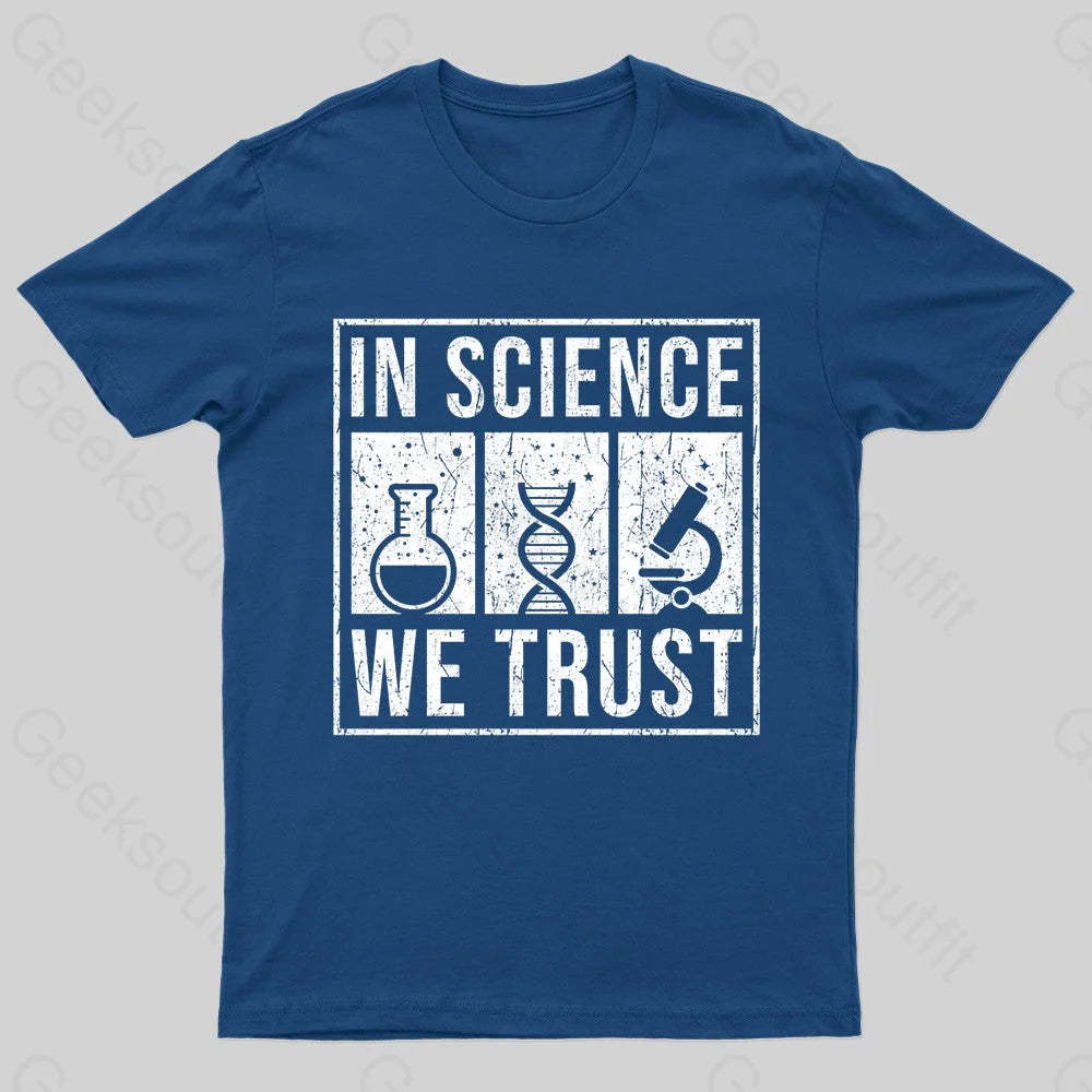 In Science We Trust Nerd T-Shirt Navy / S