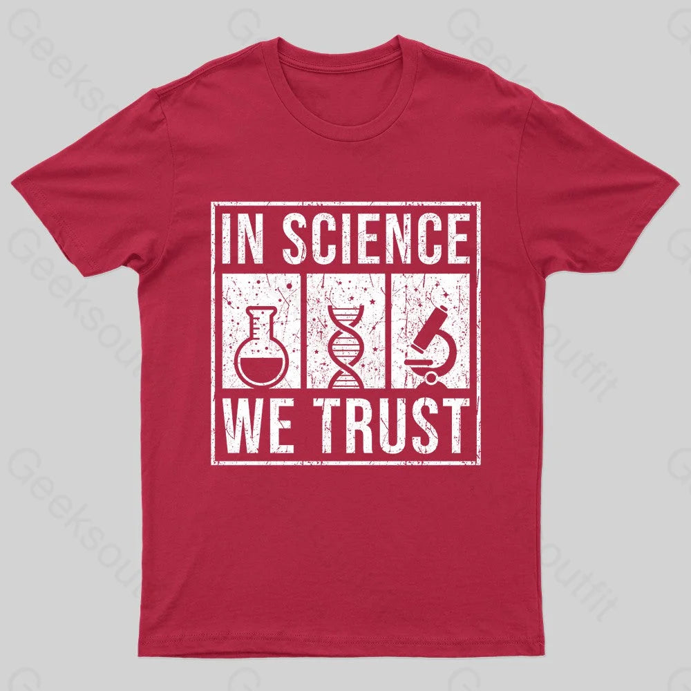 In Science We Trust Nerd T-Shirt Red / S