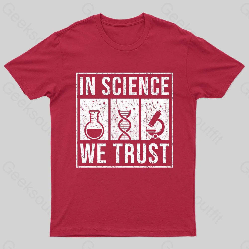 In Science We Trust Nerd T-Shirt Red / S