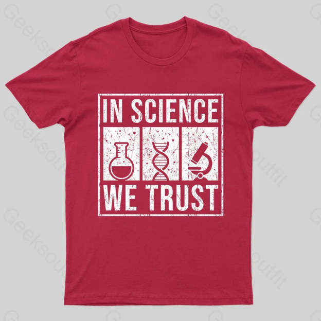 In Science We Trust Nerd T-Shirt Red / S