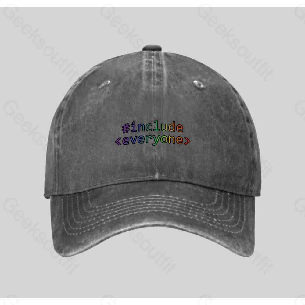 Include Everyone Washed Vintage Baseball Cap Grey