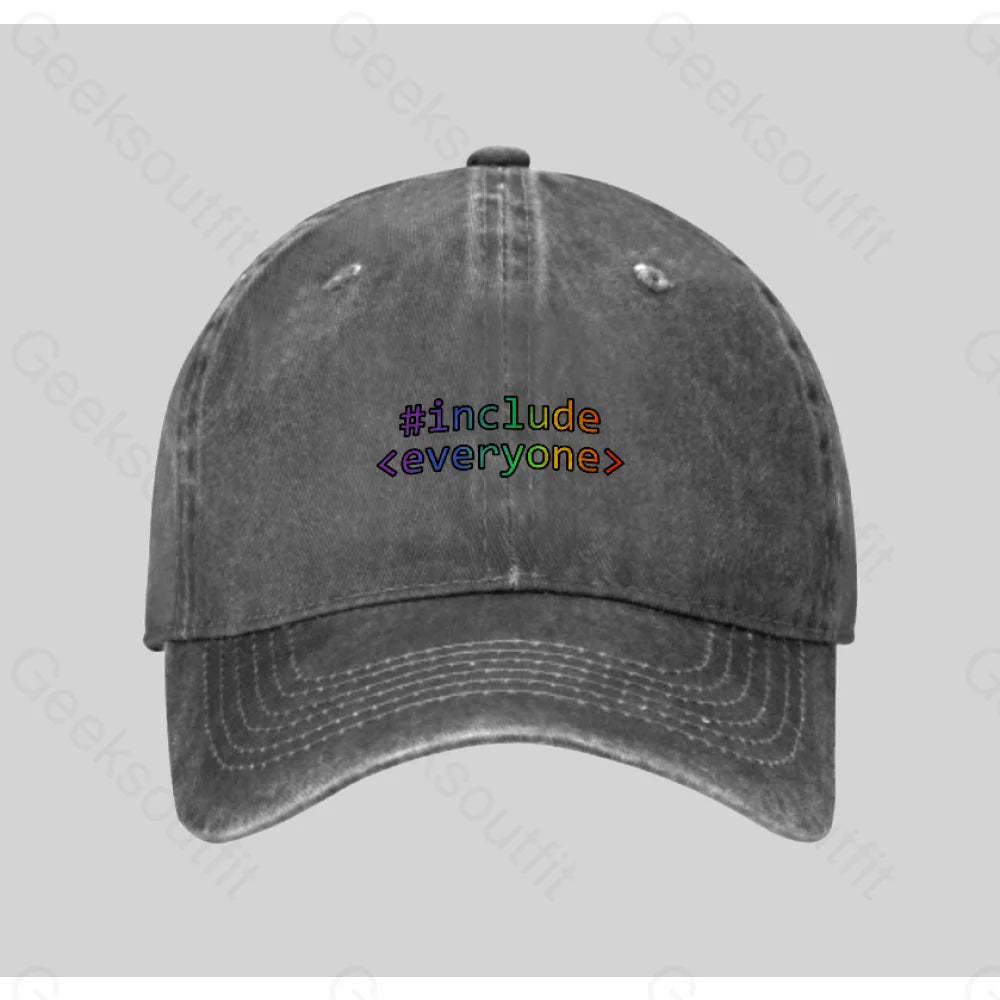 Include Everyone Washed Vintage Baseball Cap Grey