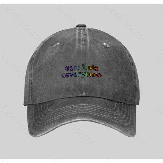 Include Everyone Washed Vintage Baseball Cap Grey