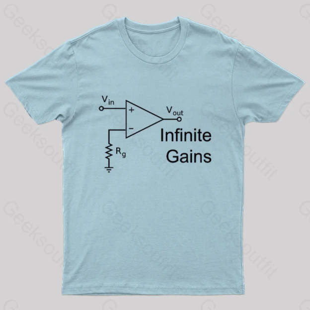 Infinite Gains Nerd T-Shirt Light Blue / S