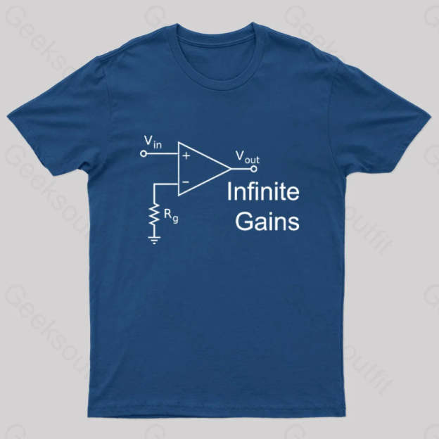 Infinite Gains Nerd T-Shirt Navy / S