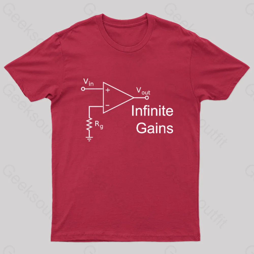 Infinite Gains Nerd T-Shirt Red / S