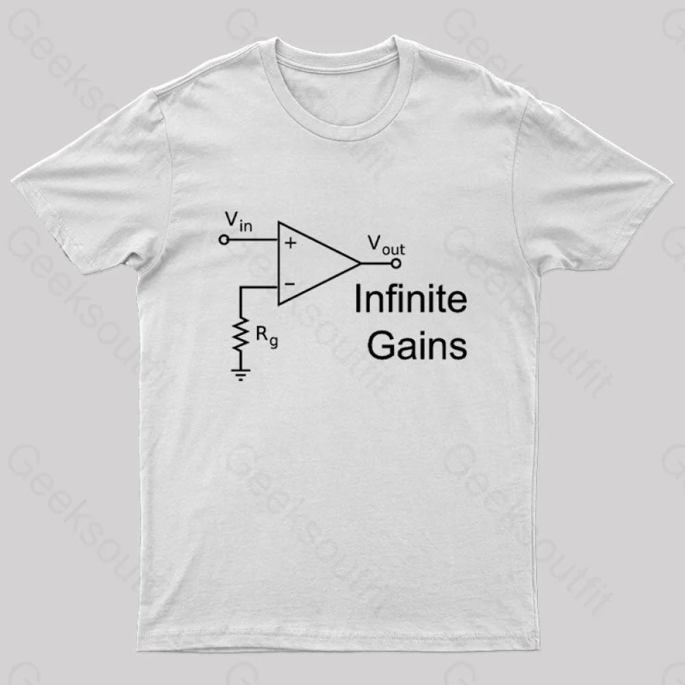 Infinite Gains Nerd T-Shirt White / S