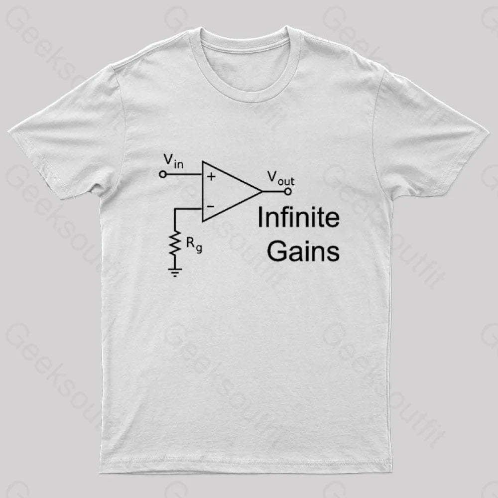 Infinite Gains Nerd T-Shirt White / S