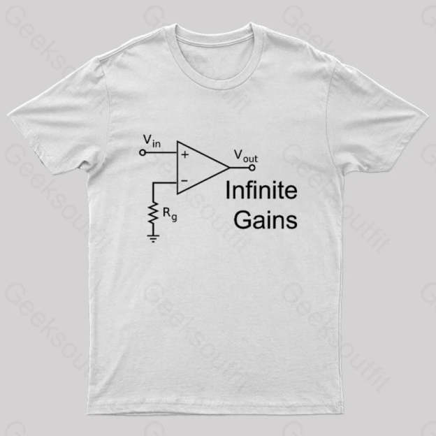 Infinite Gains Nerd T-Shirt White / S