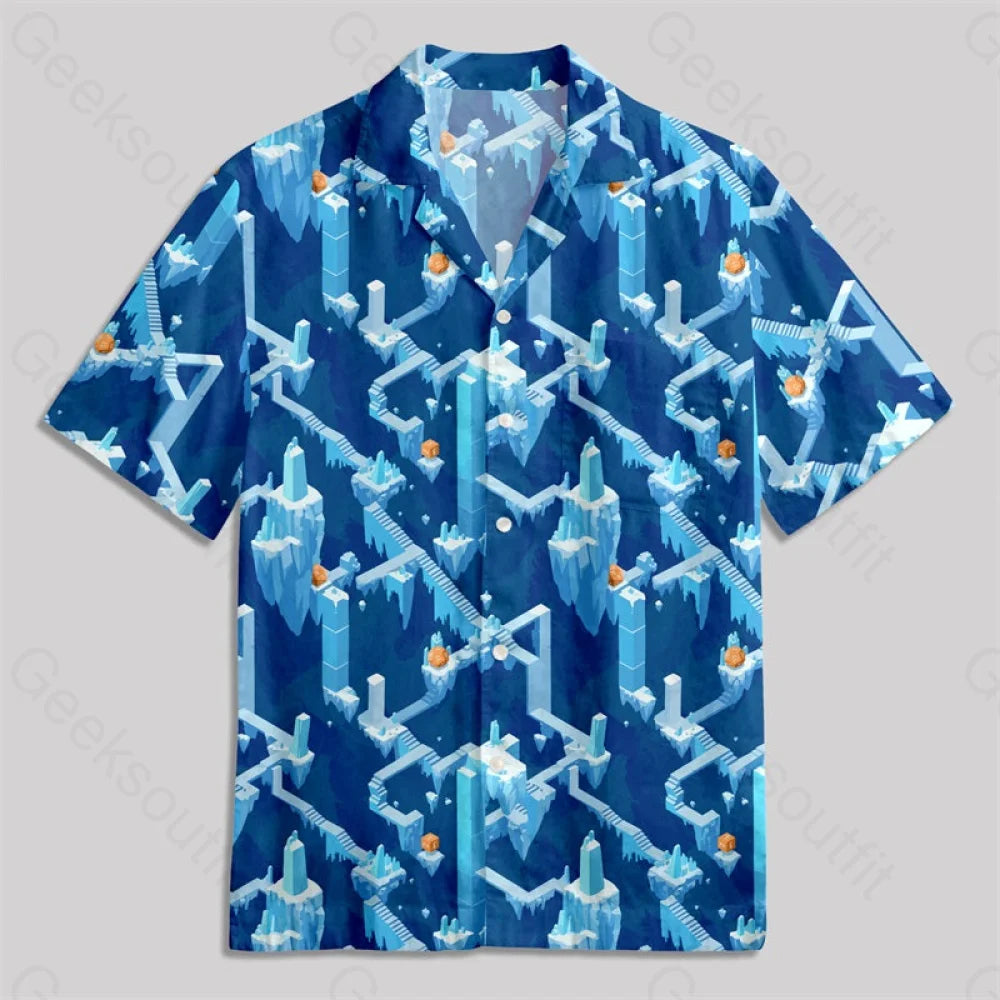 Infinite Stairs Puzzle Adventure Game Button Up Pocket Shirt Hawaiian / S Bus600 Yc