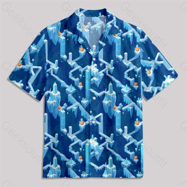 Infinite Stairs Puzzle Adventure Game Button Up Pocket Shirt Hawaiian / S Bus600 Yc
