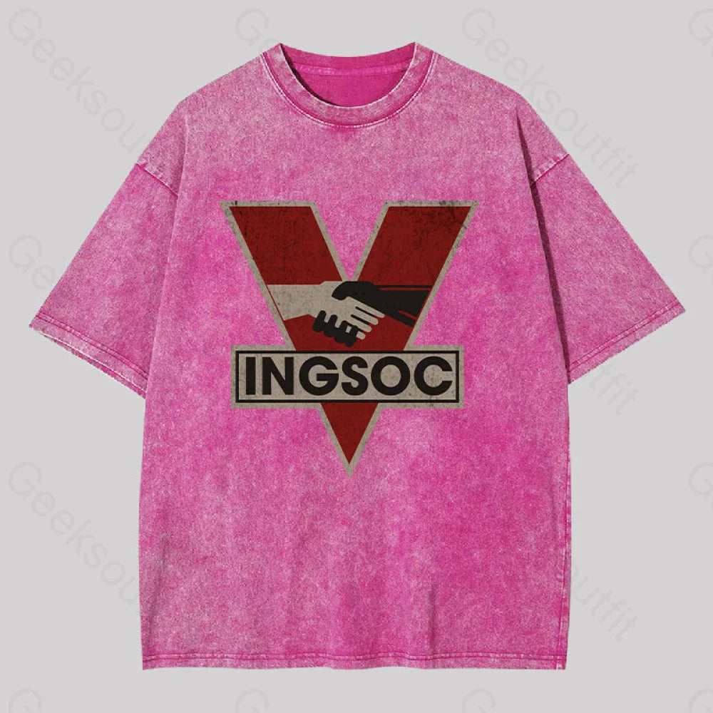 Ingsoc Washed T-Shirt Rose Red / S