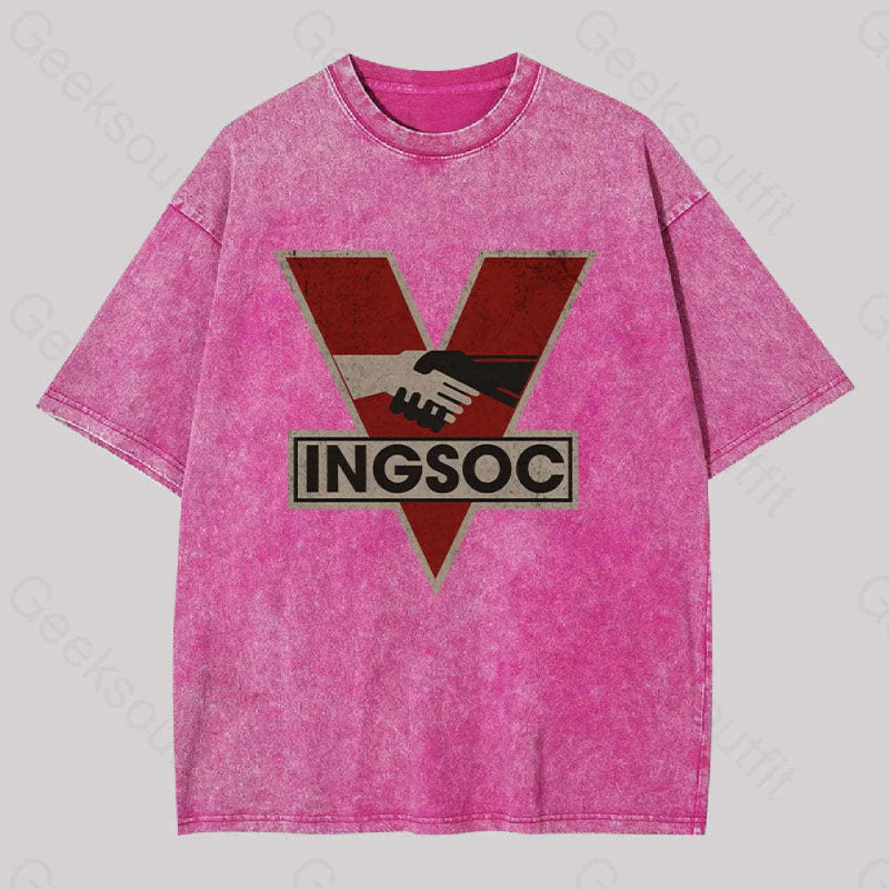 Ingsoc Washed T-Shirt Rose Red / S