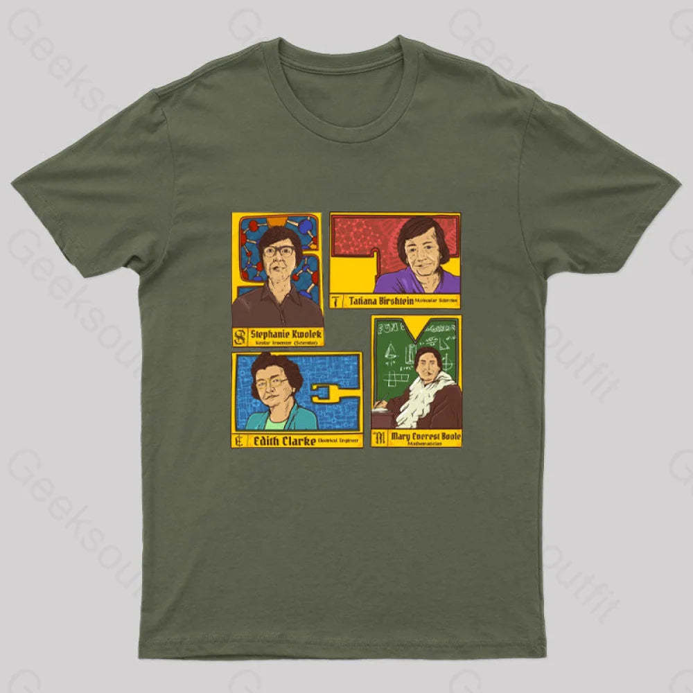 Inspiring Women Geek T-Shirt Army Green / S