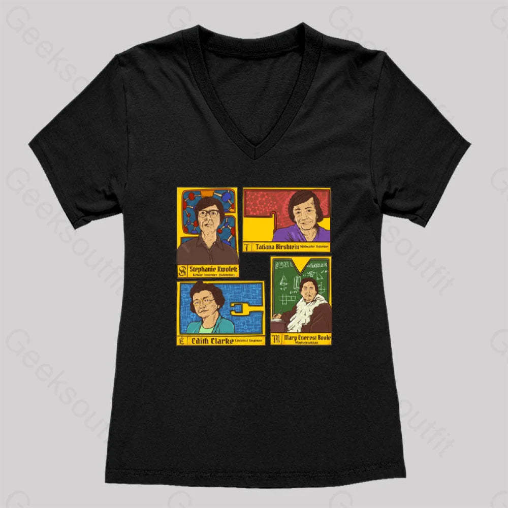 Inspiring Women’s V-Neck T-Shirt Black / S