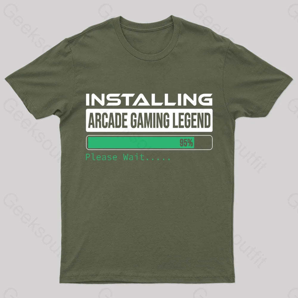 Installing Arcade Gaming Legend Geek T-Shirt Army Green / S