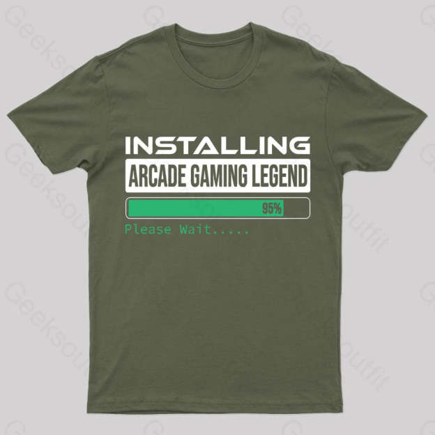Installing Arcade Gaming Legend Geek T-Shirt Army Green / S