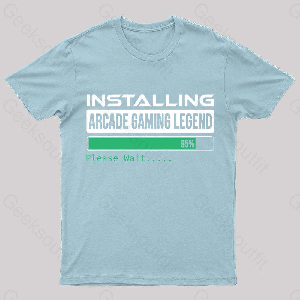Installing Arcade Gaming Legend Geek T-Shirt Light Blue / S