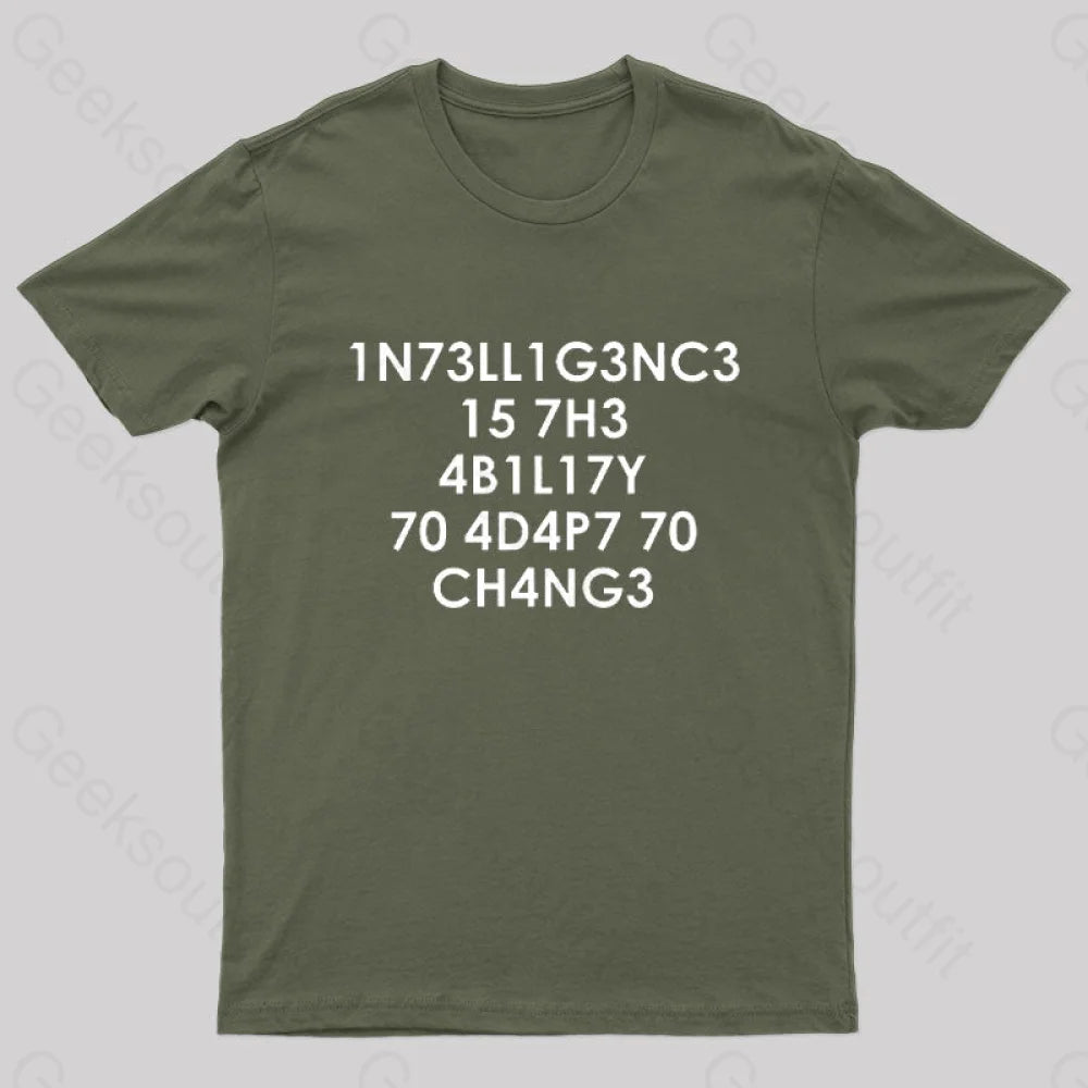 Intelligence Nerd T-Shirt Army Green / S
