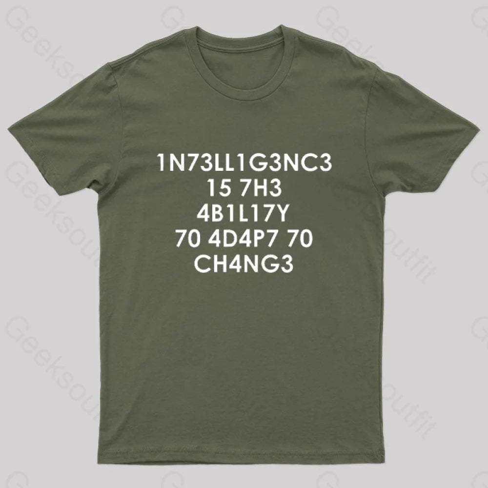Intelligence Nerd T-Shirt Army Green / S