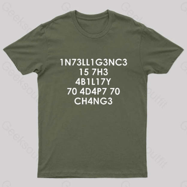 Intelligence Nerd T-Shirt Army Green / S