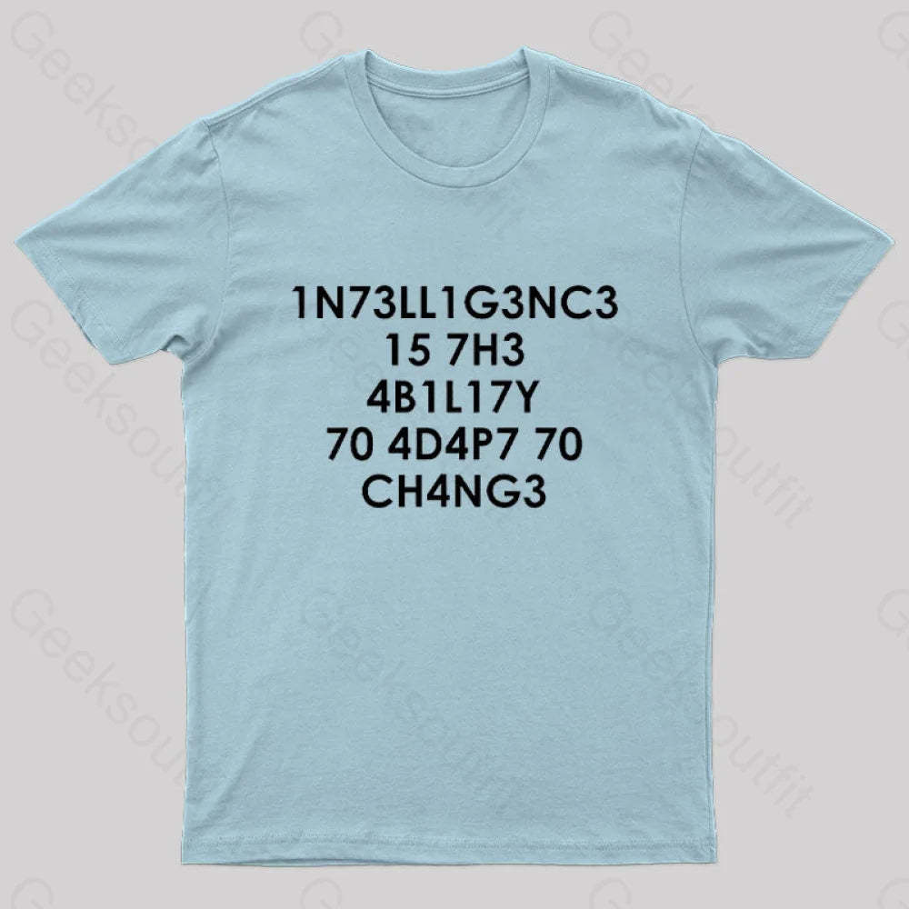 Intelligence Nerd T-Shirt Light Blue / S