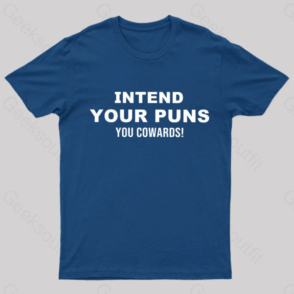 Intend Your Puns T-Shirt Navy / S