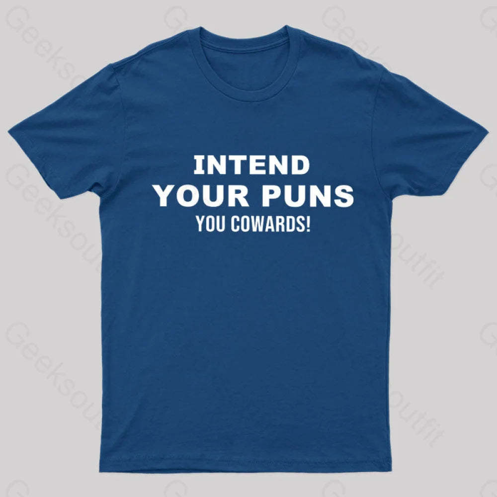 Intend Your Puns T-Shirt Navy / S