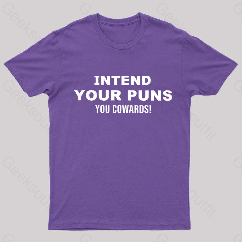 Intend Your Puns T-Shirt Purple / S