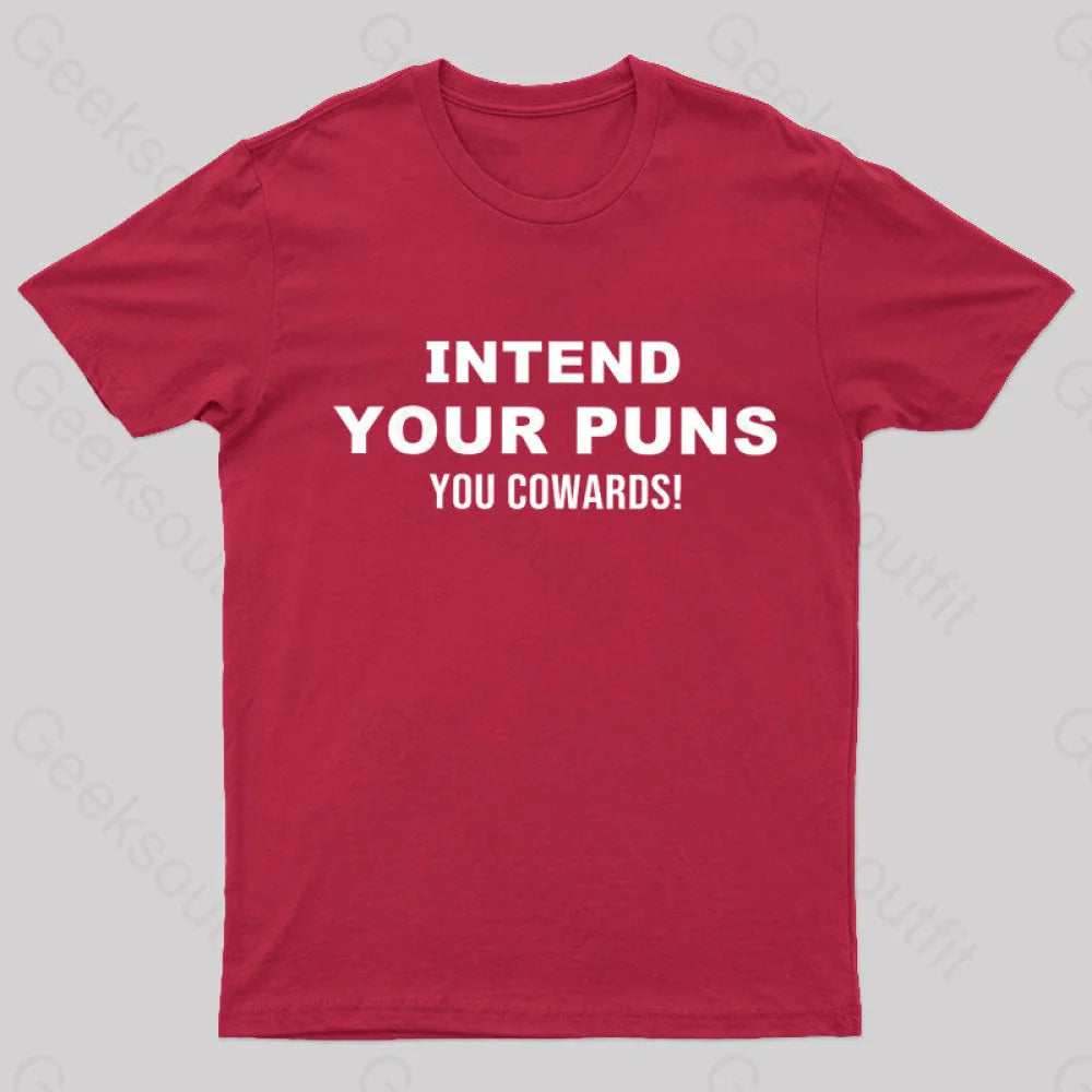Intend Your Puns T-Shirt Red / S