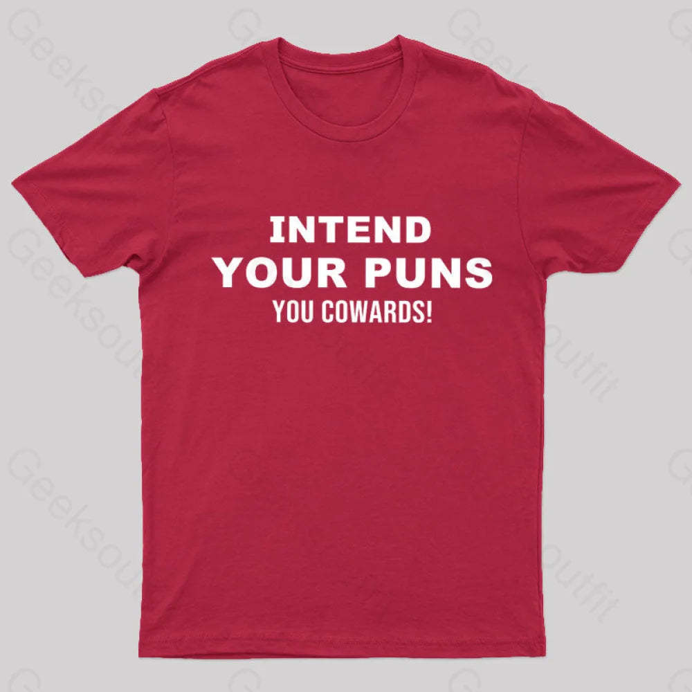 Intend Your Puns T-Shirt Red / S