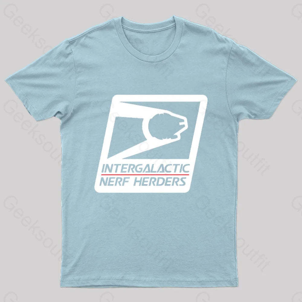 Intergalactic Nerf Herders Nerd T-Shirt Light Blue / S