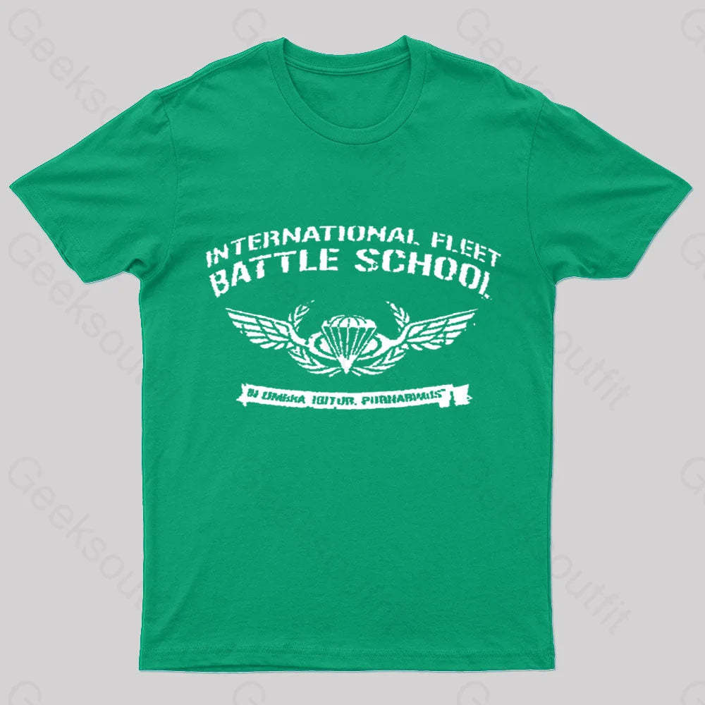 International Fleet Battle School Geek T-Shirt Green / S